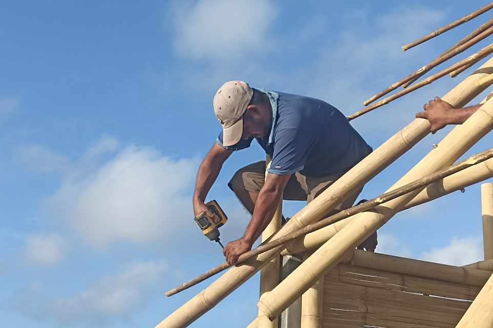 Vista interior de techo recíproco